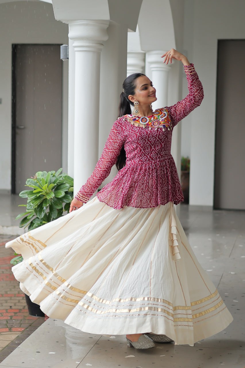 Garba wear white chaniya choli UK
