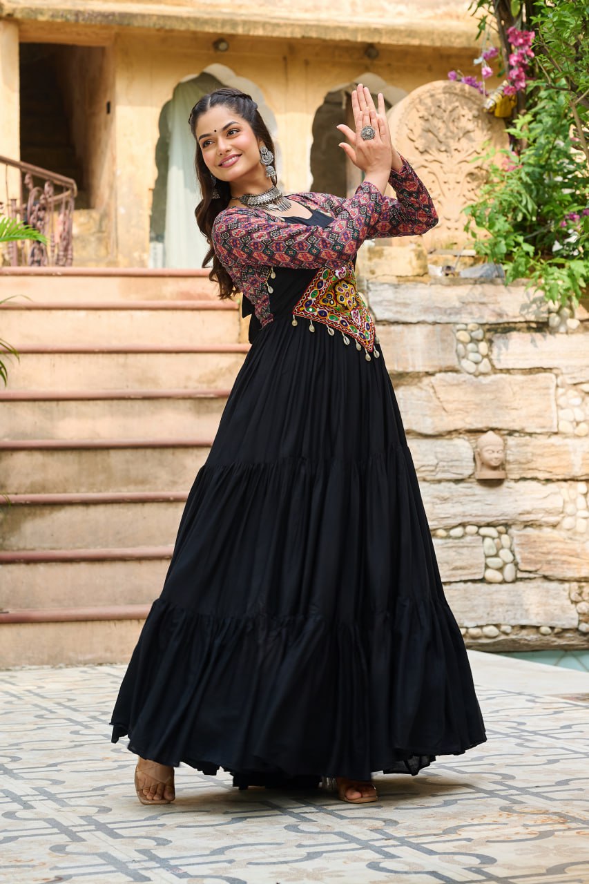Navratri wear black color gown in UK