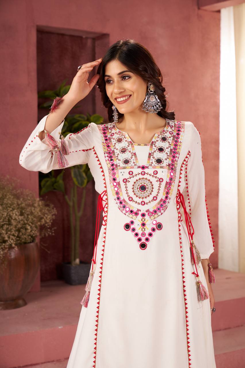 White color georgette sharara suit with online USA
