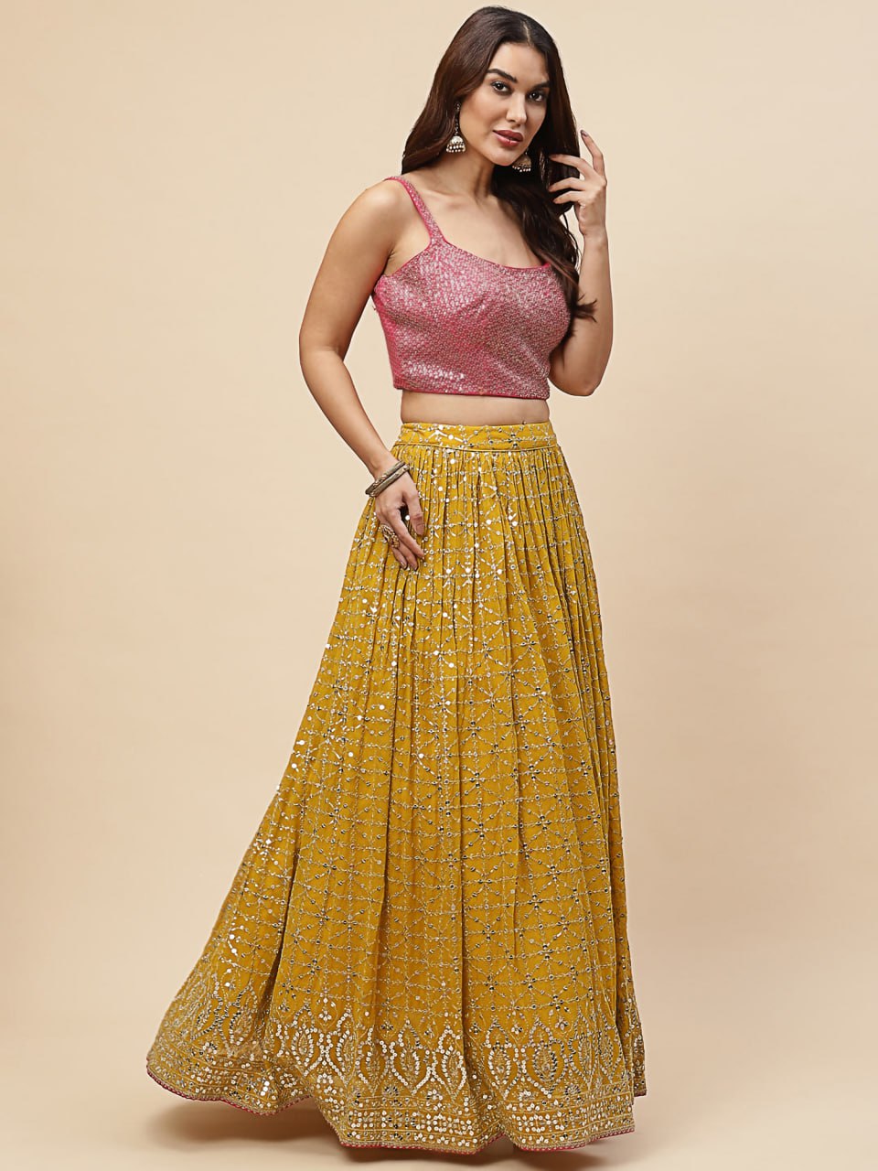 Wedding wear georgette lehenga choli with online