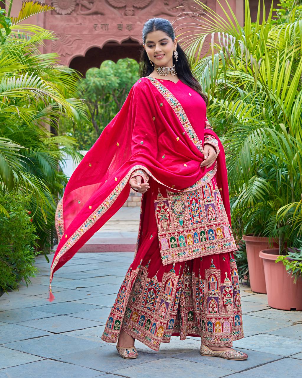 Wedding wear pink sharara suit in USA