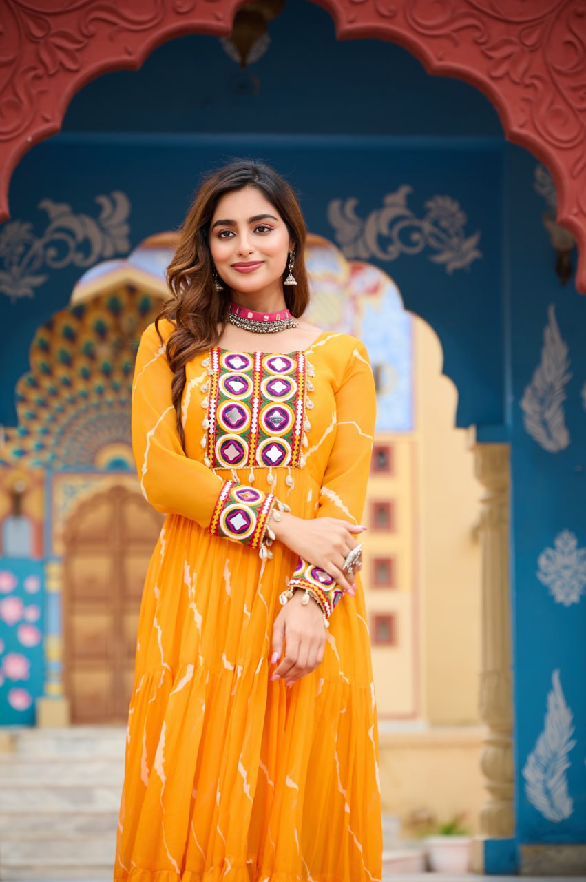 Yellow gown for women
