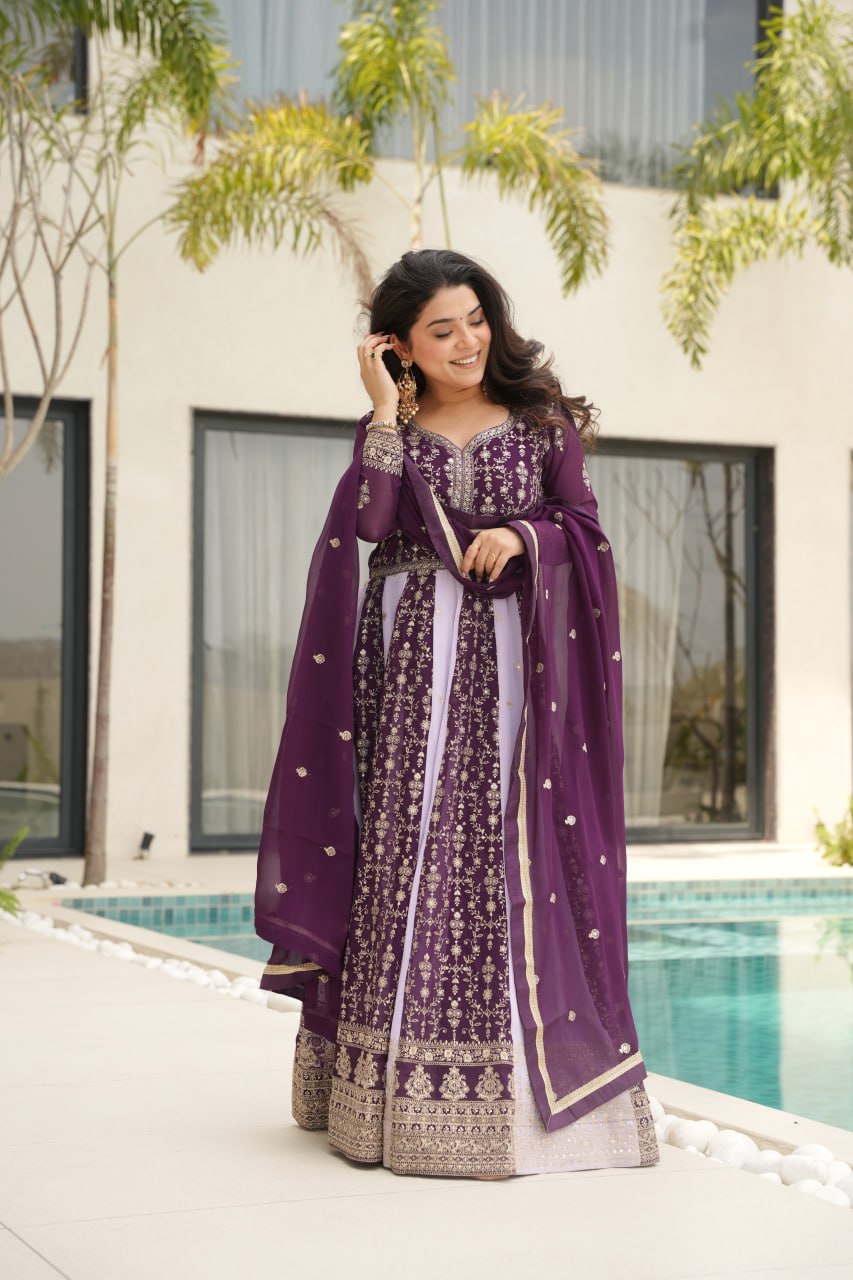 Maxi Purple color gown for women