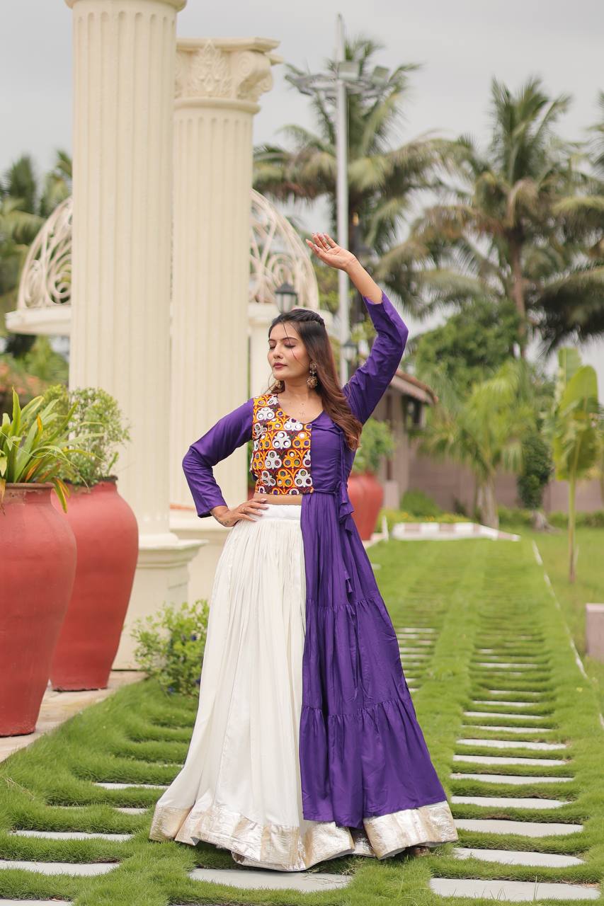 Purple cotton lehenga choli with price