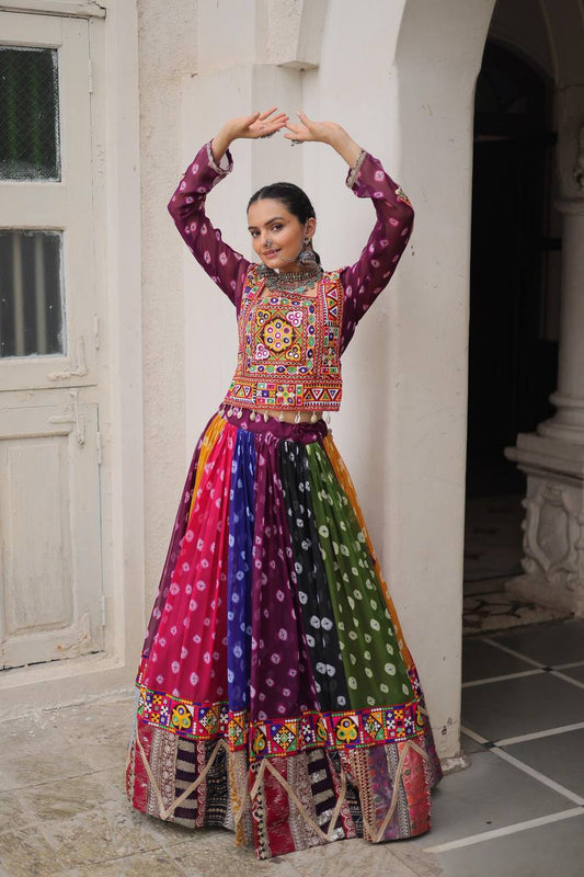 Multi color georgette lehenga choli for women