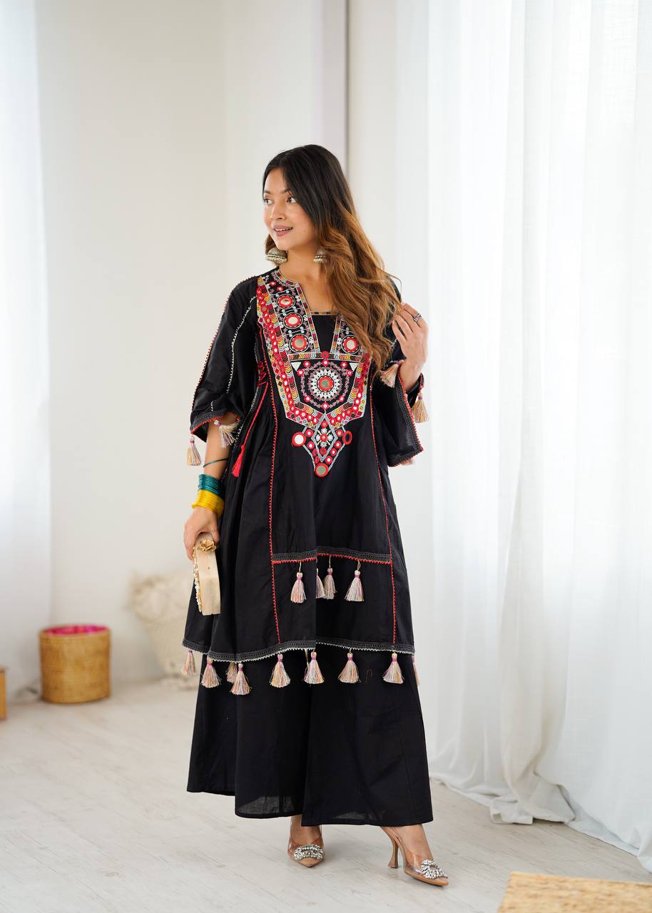 Black Sharara Suit Design