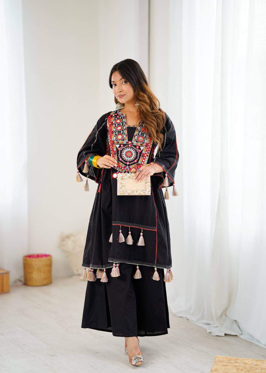 Mirror work black suit