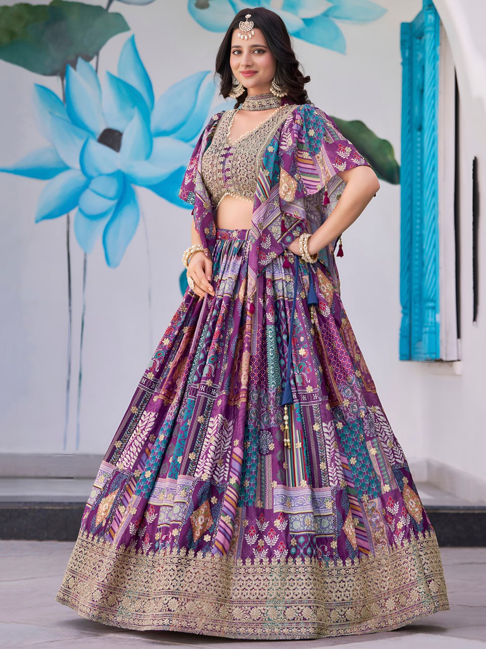 Wedding wear purple lehenga with online