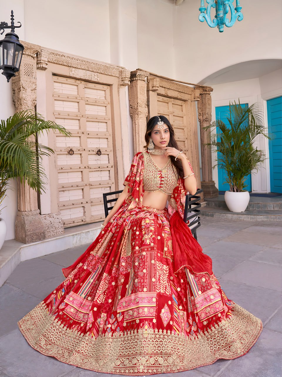 Wedding wear red lehenga in USA