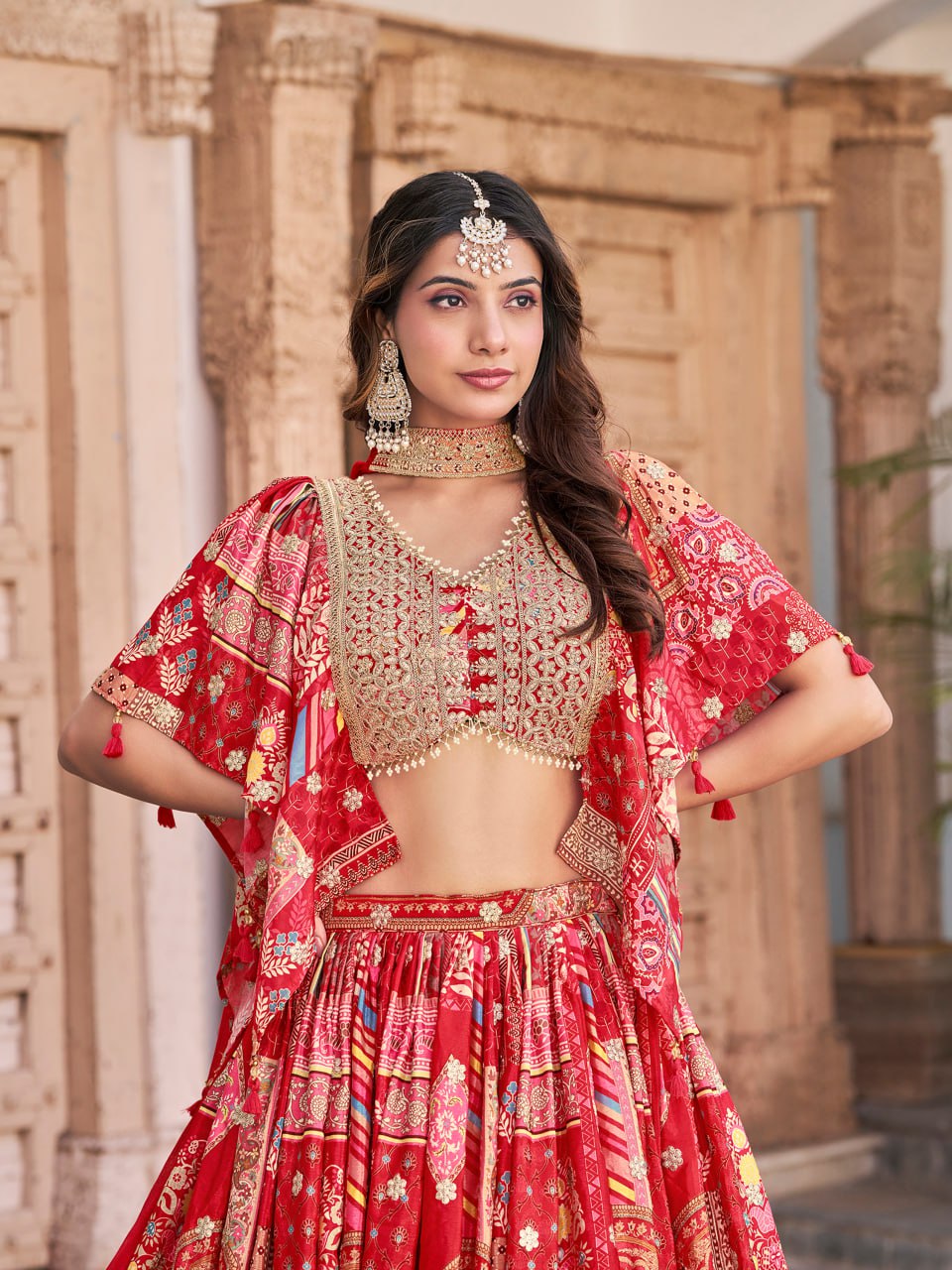 Red designer lehenga for women