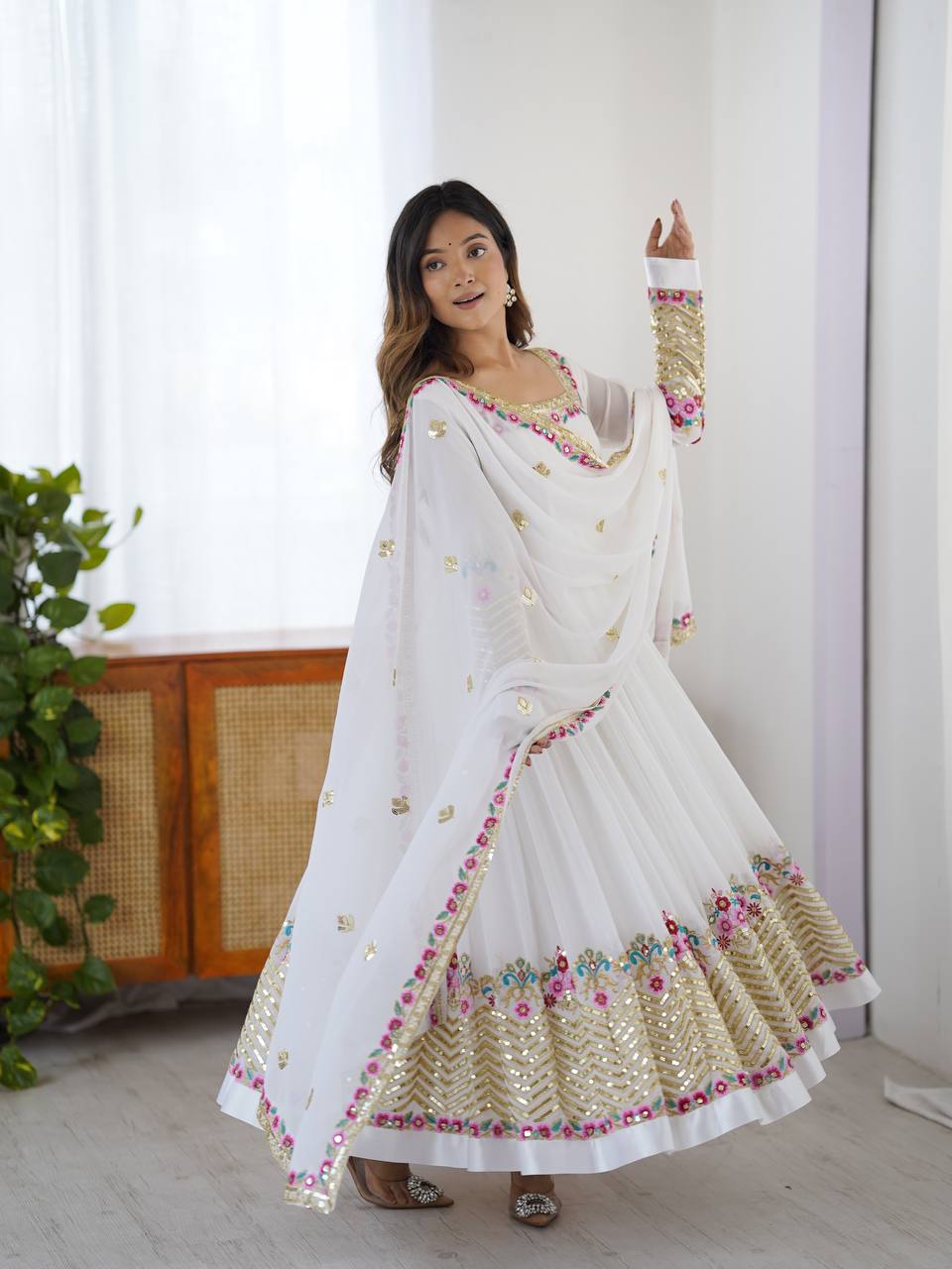 Wedding wear white gown