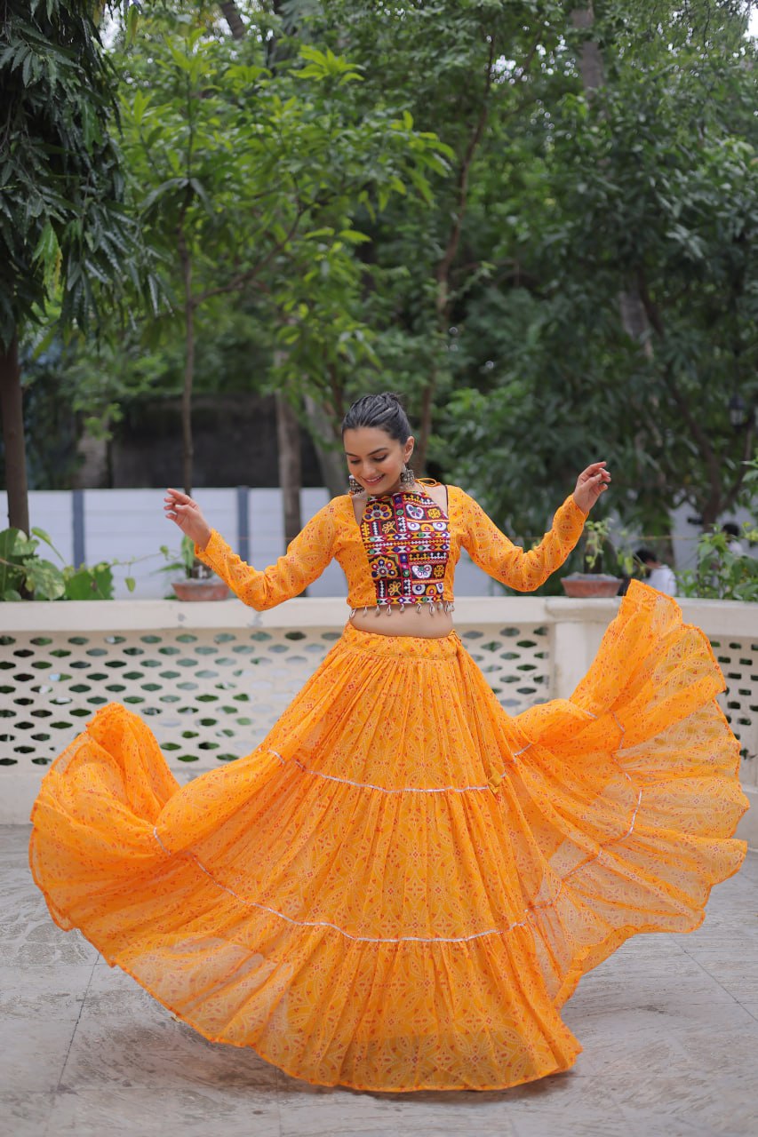 Dandiya nights yellow chaniya choli