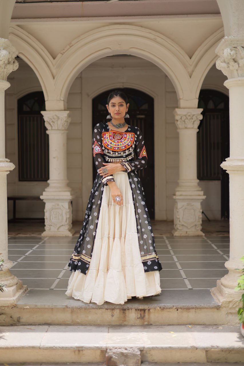 Traditional black cotton lehengas