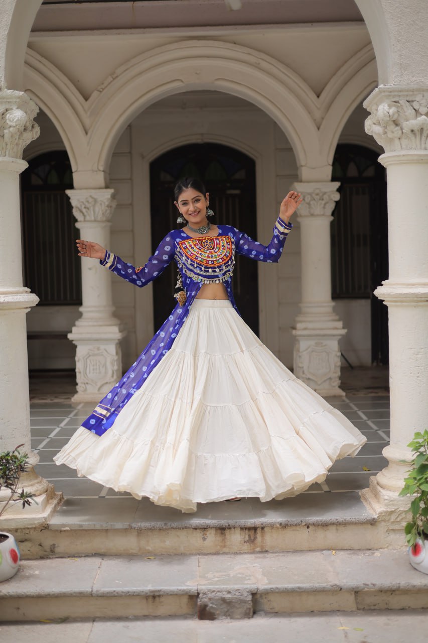 Garba wear lehenga choli with top with price