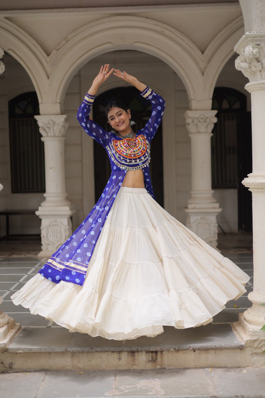 Garba wear blue lehenga choli in usa