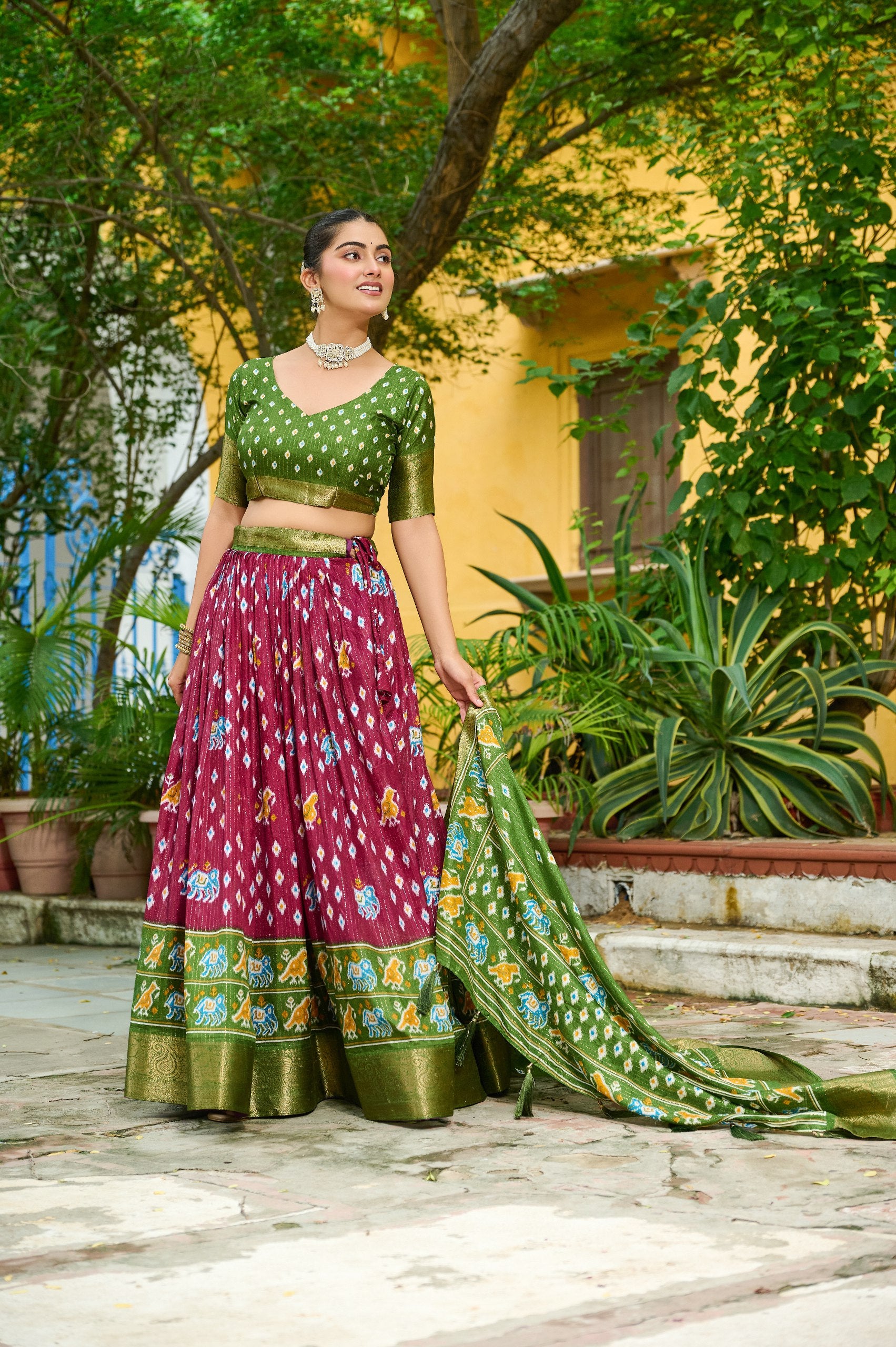 Party wear wine lehenga choli