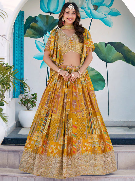 Yellow color lehenga choli
