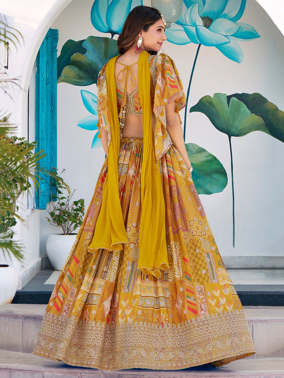 Yellow lehenga choli for haldi