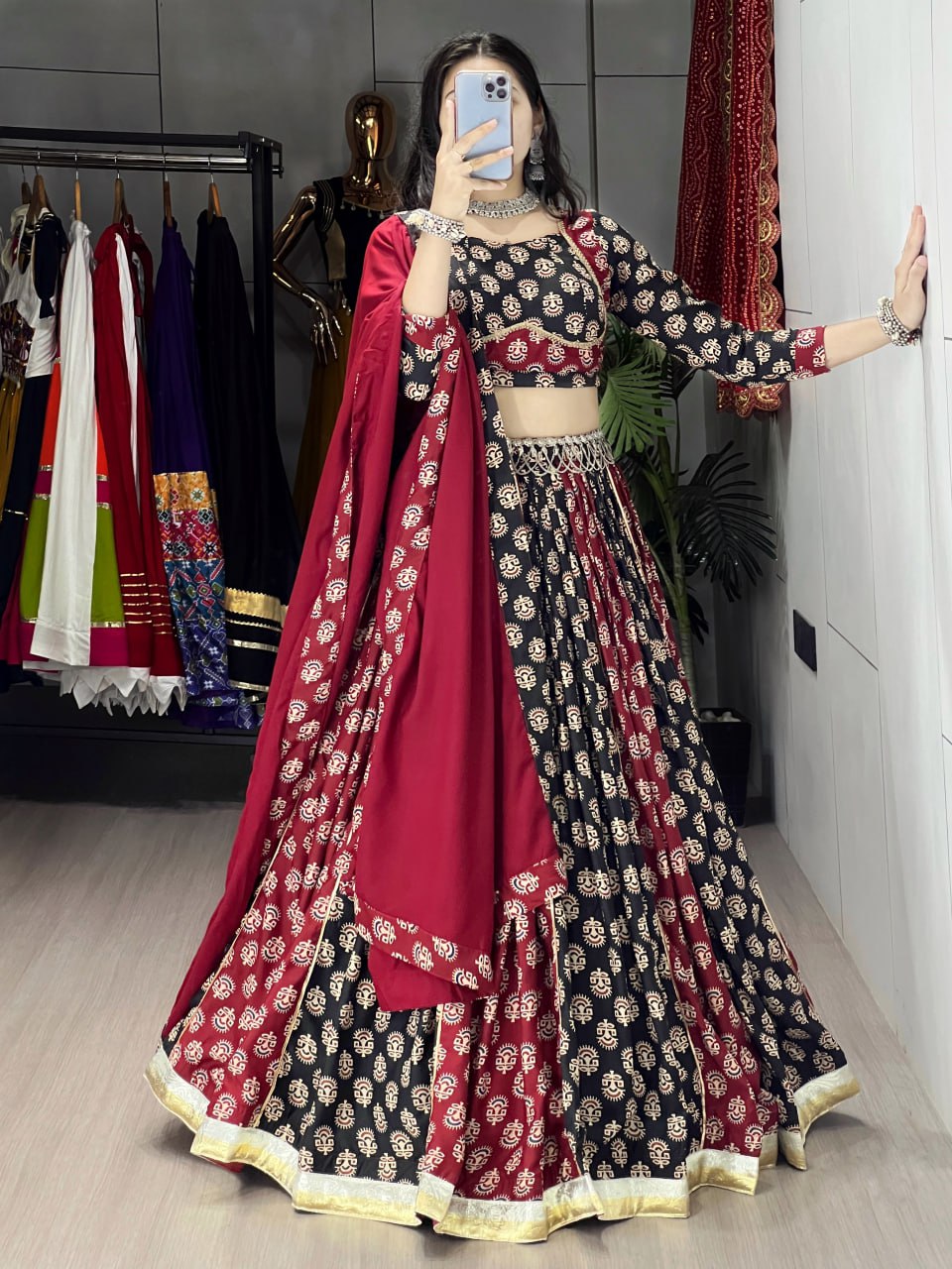 Multi color cotton lehenga USA