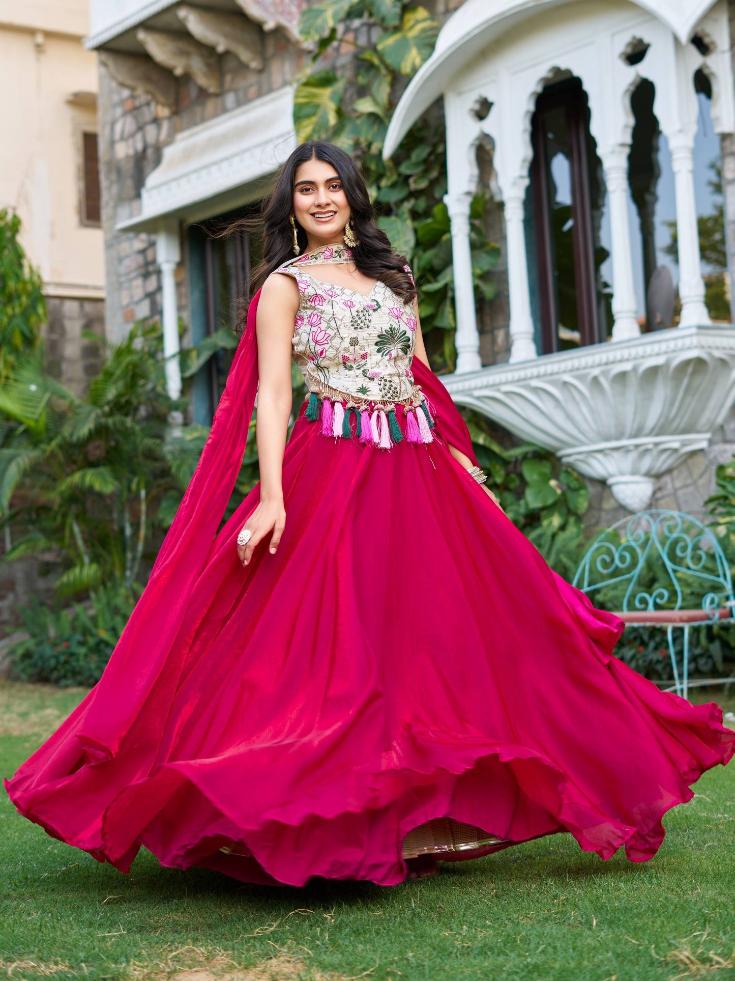 Wedding wear pink lehenga choli in USA