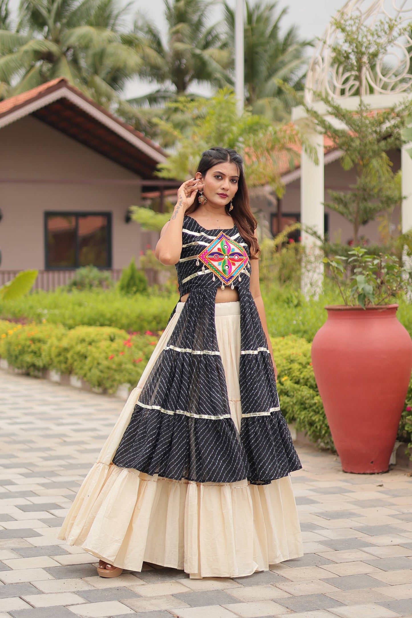 Navratri wear black lehenga