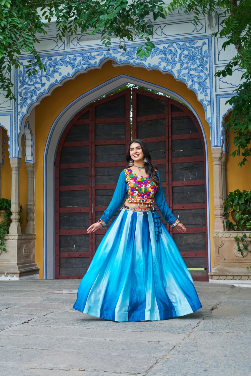 Sky blue color designer chaniya choli in USA