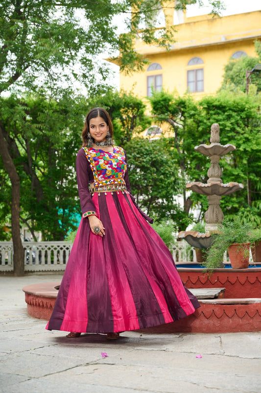 Navratri wear purple lehenga
