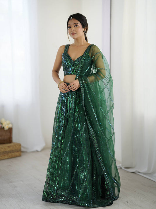 Wedding wear green lehenga in USA