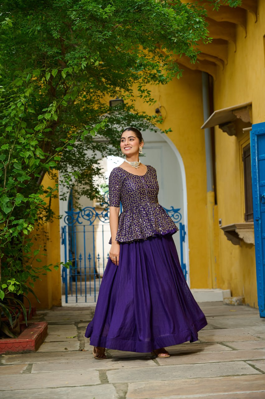Purple fendy chaniya choli