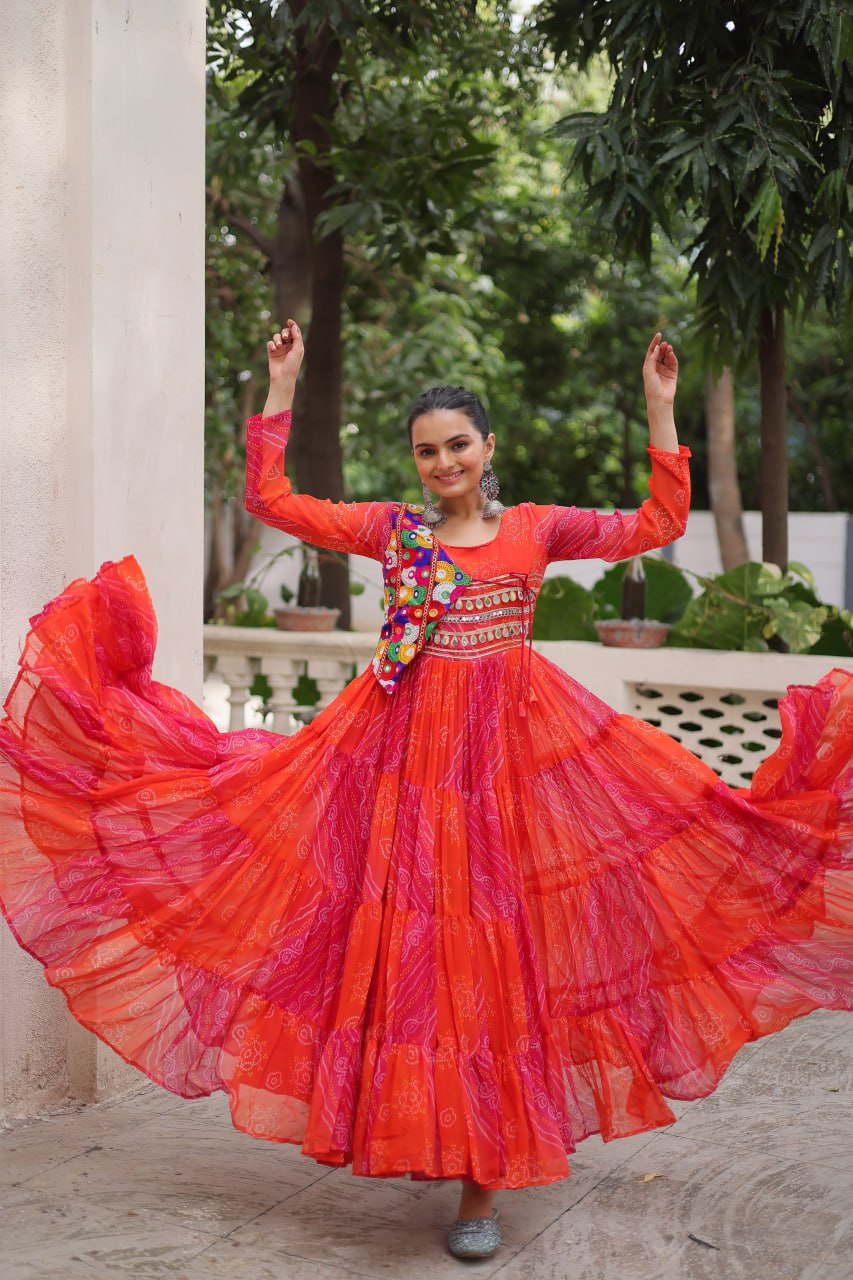 Laheriya printed gown for garba