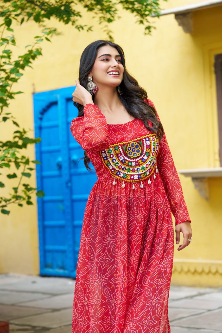 Navratri wear red kurtis
