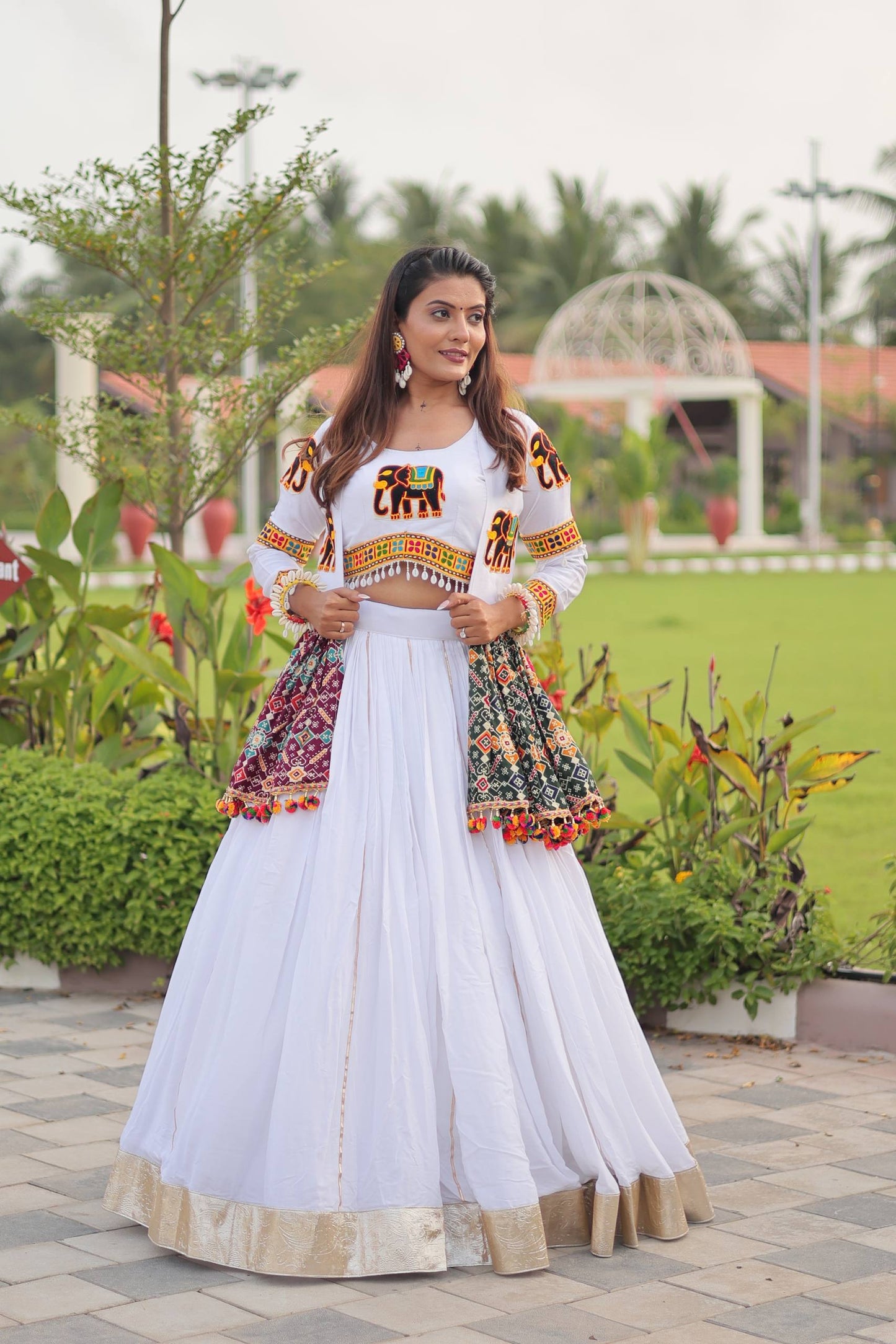 White chaniya choli for women