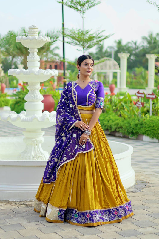 Mustrad cotton lehenga choli for women