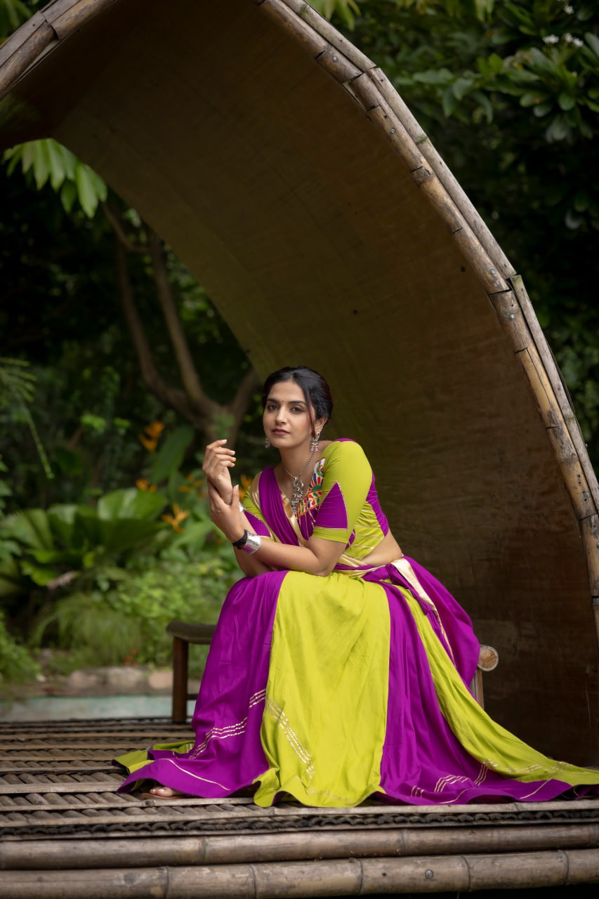 Parrot color hand work chaniya choli in UK