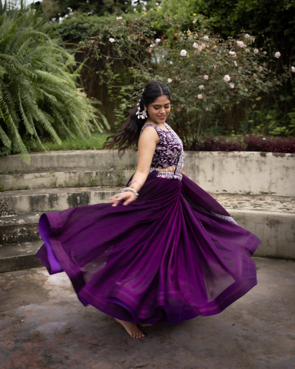 Wedding wear purple lehenga in USA