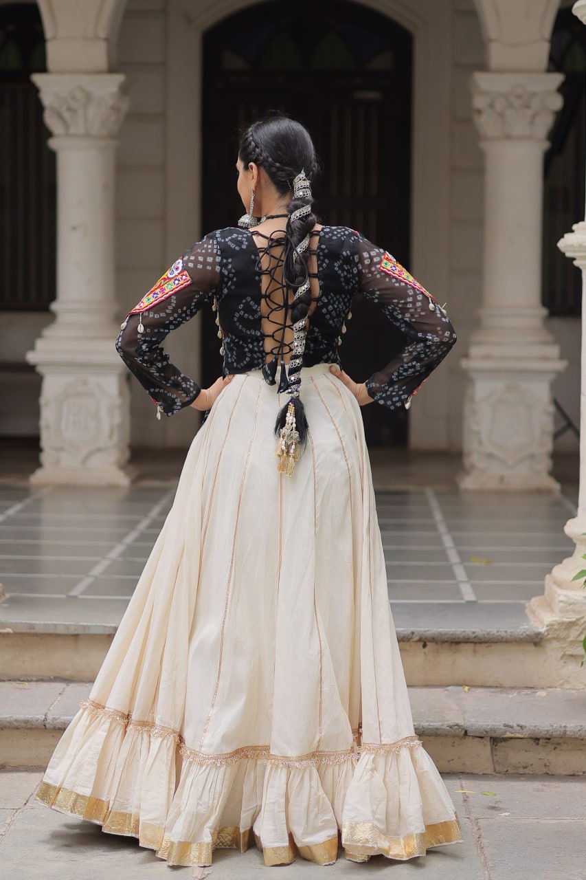 Traditional black lehenga with top