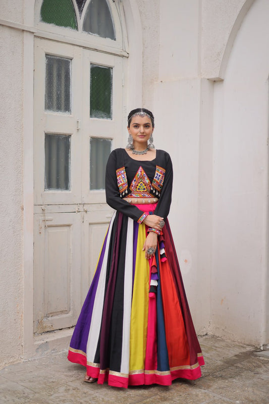 Multi color roman lehenga choli for women
