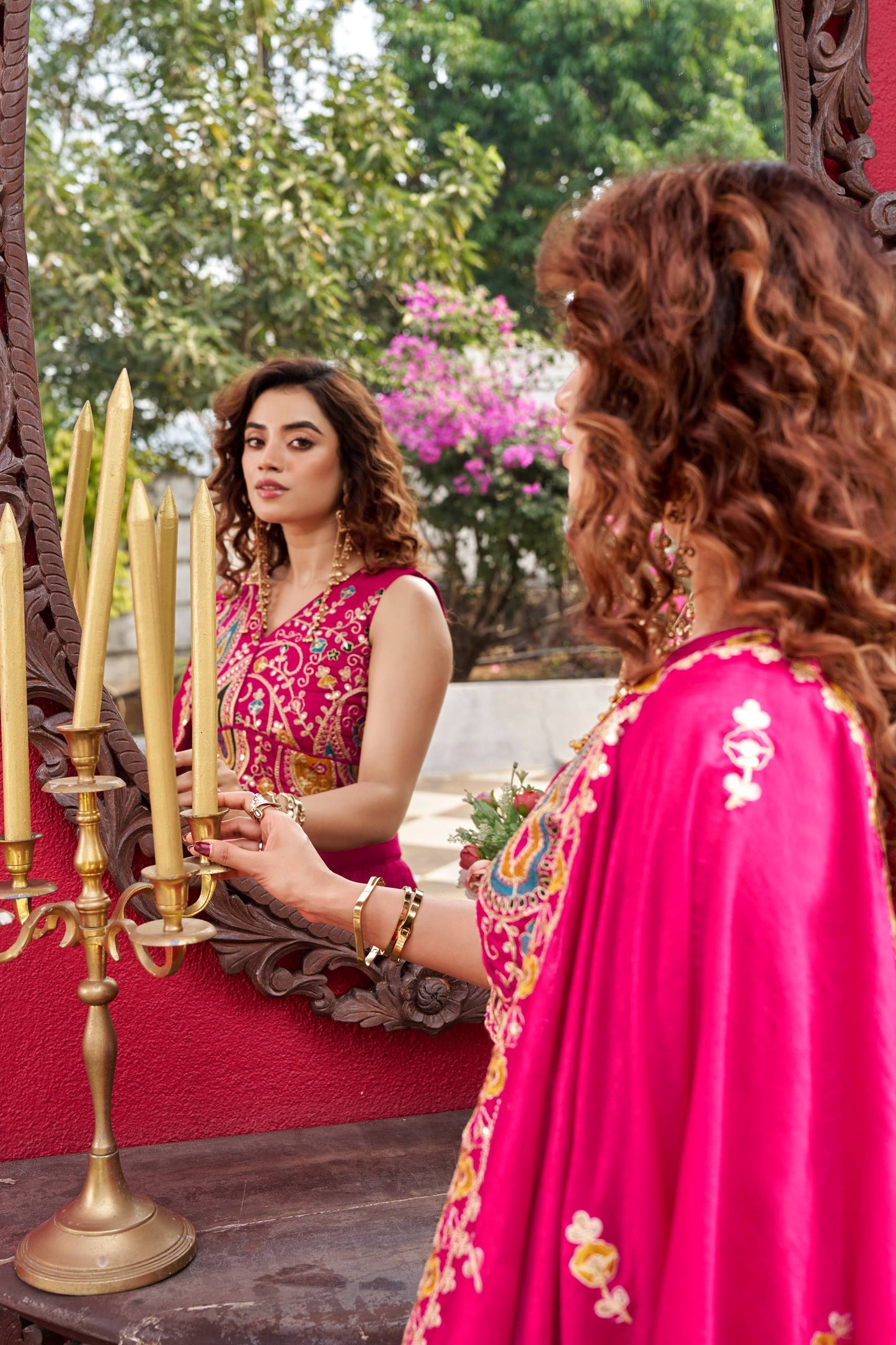 Pink Vichitra Ready to Wear Lehenga Choli for Wedding