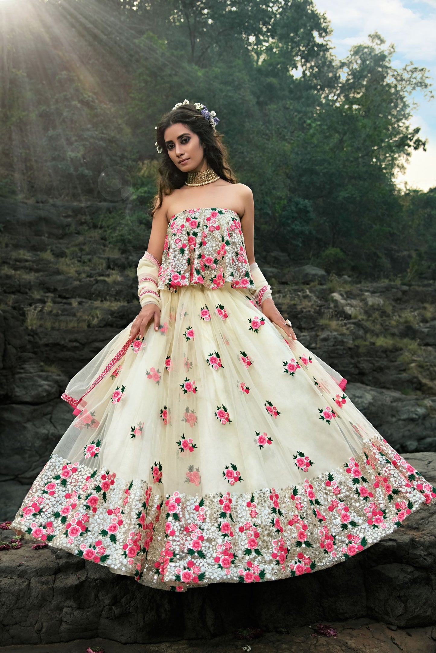 Floral design lehenga choli