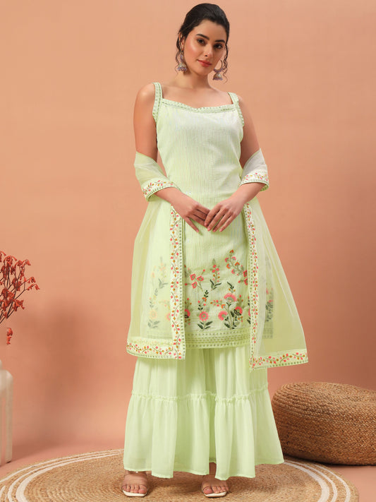 Pista color georgette sharara suit for women