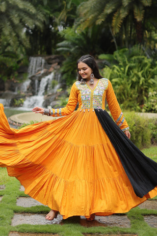 Yellow navratri gown for Women
