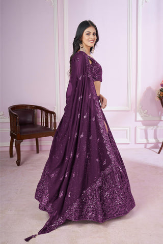 Fancy Purple Lehenga For Party Wear