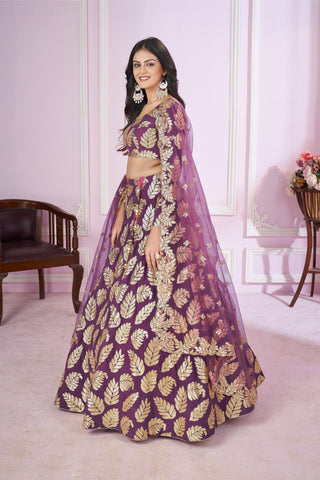 Purple Lehenga With Dupatta