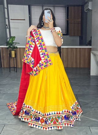 Yellow navratri lehenga choli for women with price
