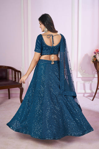 Beautiful georgette Blue Lehenga