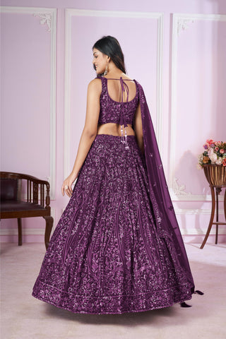 Beautiful Purple Lehenga For Diwali Party