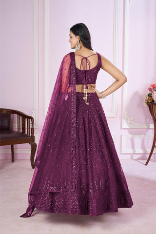 Beautiful Purple Lehenga With Dupatta