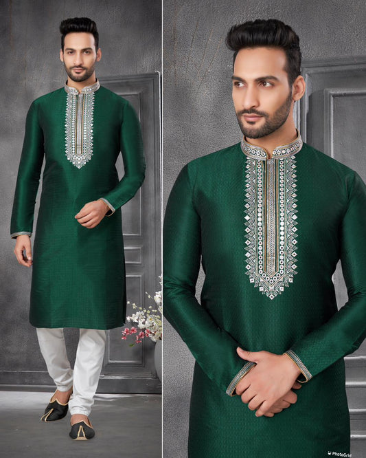 Green Kurta Pajama style for man images
