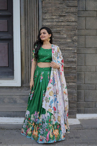 Simple green lehenga choli