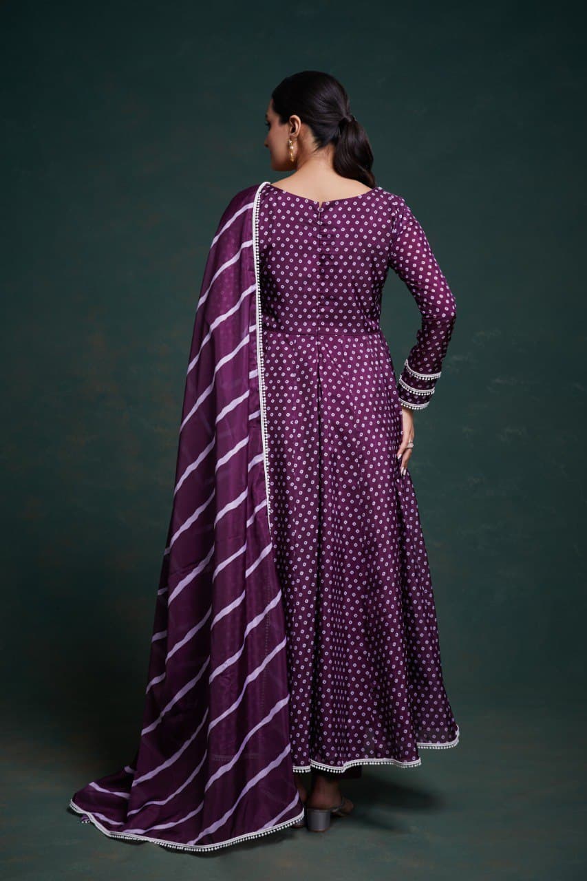 Purple organza salwar suit with dupatta price